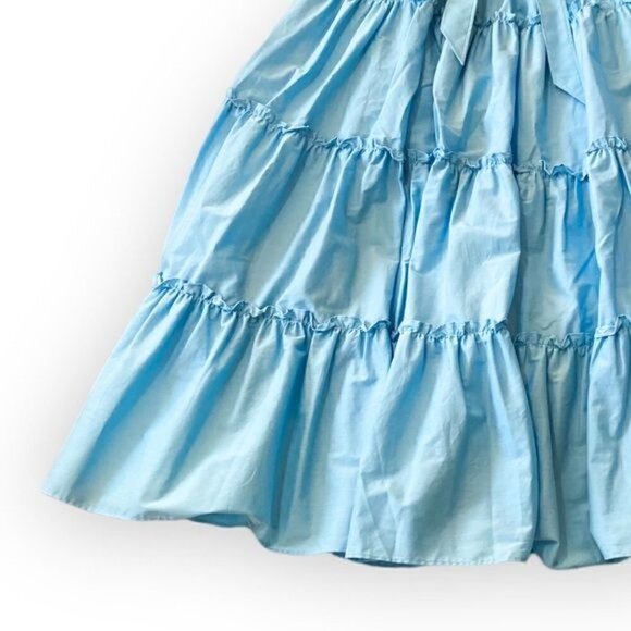 NWT CINQ À SEPT Jackie Belted Tiered Midi Skirt, Size 4, Celeste Blue - Picture 10 of 16